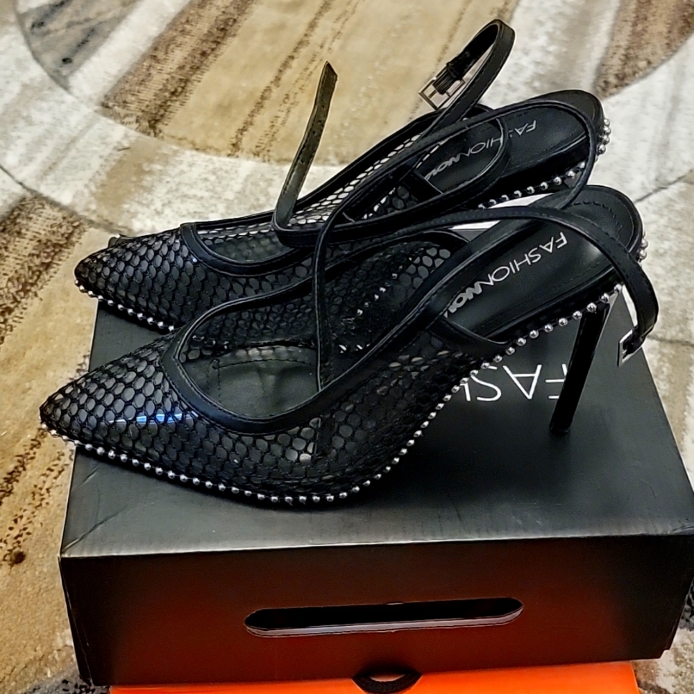 Black clear color heels